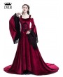 Rose Blooming Red Off-the-Shoulder Renaissance Fairy Tale Medieval Dress