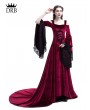 Rose Blooming Red Off-the-Shoulder Renaissance Fairy Tale Medieval Dress