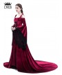 Rose Blooming Red Off-the-Shoulder Renaissance Fairy Tale Medieval Dress