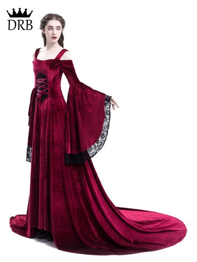 white christmas dresses Vintage Inspired Medieval dress for women 3329 – Xiaolizi main image 0