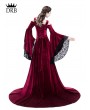 Rose Blooming Red Off-the-Shoulder Renaissance Fairy Tale Medieval Dress