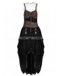 Punk Rave Black and Coffee Lace High-Low Steampunk Dress