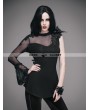 Eva Lady Black Romantic Gothic One Sleeve Shirt for Women