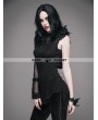 Eva Lady Black Romantic Gothic One Sleeve Shirt for Women