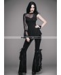 Eva Lady Black Romantic Gothic One Sleeve Shirt for Women