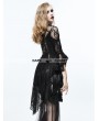 Eva Lady Black Vintage Gothic Sexy Lace Long Trumpet Sleeves Shirt for Women