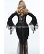 Eva Lady Black Vintage Gothic Sexy Lace Long Trumpet Sleeves Shirt for Women