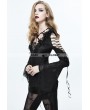 Eva Lady Black Gothic Sexy Deep V-Neck Lace Flower Shirt for Women