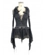 Eva Lady Black Gothic Sexy Deep V-Neck Lace Flower Shirt for Women