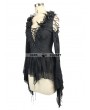 Eva Lady Black Gothic Sexy Deep V-Neck Lace Flower Shirt for Women