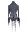 Eva Lady Black Gothic Sexy Deep V-Neck Lace Blouse for Women