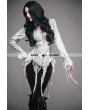 Eva Lady White Gothic Sexy Deep V-Neck Lace Blouse for Women