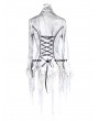 Eva Lady White Gothic Sexy Deep V-Neck Lace Blouse for Women