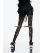 Eva Lady Black Gothic Rose Pattern Lace Legging for Women