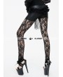 Eva Lady Black Gothic Rose Pattern Lace Legging for Women