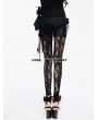 Eva Lady Black Gothic Rose Pattern Lace Legging for Women