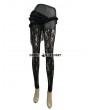 Eva Lady Black Gothic Rose Pattern Lace Legging for Women