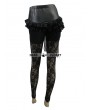 Eva Lady Black Gothic Rose Pattern Lace Legging for Women