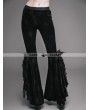 Eva Lady Black Vintage Gothic Velvet Flared Trousers for Women