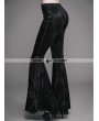 Eva Lady Black Vintage Gothic Velvet Flared Trousers for Women