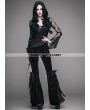 Eva Lady Black Vintage Gothic Velvet Flared Trousers for Women