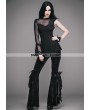 Eva Lady Black Vintage Gothic Velvet Flared Trousers for Women