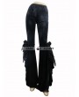 Eva Lady Black Vintage Gothic Velvet Flared Trousers for Women