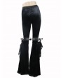 Eva Lady Black Vintage Gothic Velvet Flared Trousers for Women