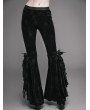 Eva Lady Black Vintage Gothic Velvet Flared Trousers for Women