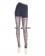 Eva Lady Black Vintage Pattern Gothic Leggings for Women