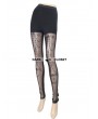 Eva Lady Black Vintage Pattern Gothic Leggings for Women