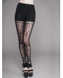 Eva Lady Black Vintage Pattern Gothic Leggings for Women