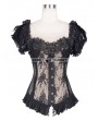 Eva Lady Black Sexy Gothic Lace Corset Top