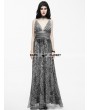 Eva Lady Sexy Deep V-Neck Gothic Goddess Evening Dress