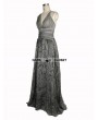 Eva Lady Sexy Deep V-Neck Gothic Goddess Evening Dress