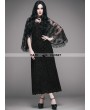 Eva Lady Romantic Black Gothic Dress with Detachable Lace Shawl