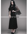 Eva Lady Romantic Black Gothic Dress with Detachable Lace Shawl