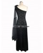 Eva Lady Black Gothic Goddess One-Shoulder Dress