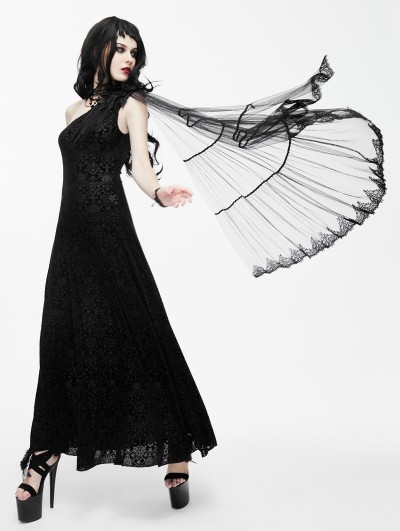 Eva Lady Black Gothic Goddess One-Shoulder Dress