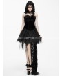 Eva Lady Black Gothic Feather Lace Short Dress