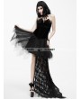 Eva Lady Black Gothic Feather Lace Short Dress