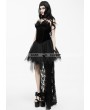 Eva Lady Black Gothic Feather Lace Short Dress