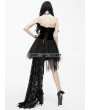 Eva Lady Black Gothic Feather Lace Short Dress