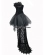 Eva Lady Black Gothic Feather Lace Short Dress