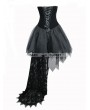 Eva Lady Black Gothic Feather Lace Short Dress