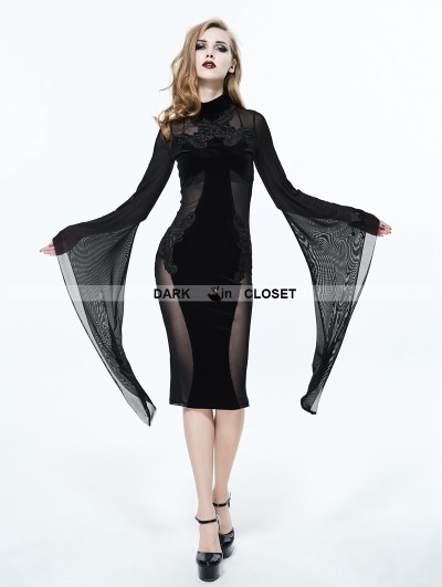 black velvet gothic dress