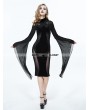 Eva Lady Black Gothic Long Trumpet Sleeves Sexy Velvet Dress