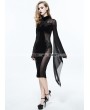 Eva Lady Black Gothic Long Trumpet Sleeves Sexy Velvet Dress