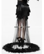 Eva Lady Fashion Black Gothic Feather Fishtail Skirt