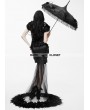 Eva Lady Fashion Black Gothic Feather Fishtail Skirt